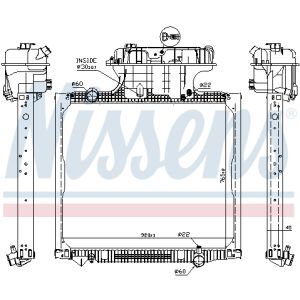 Radiador, refrigeración de motor NISSENS 62875