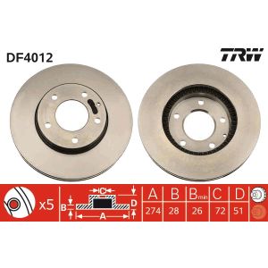 Disco de travão TRW DF4012