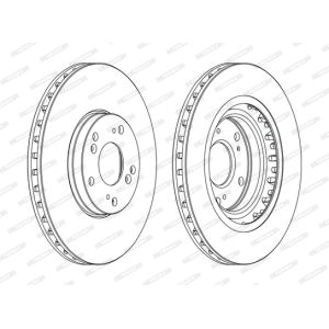 Disque de frein FERODO DDF1266C avant, ventilé, 2 pièce