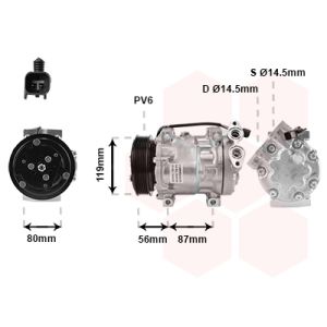 Compressor, ar condicionado VAN WEZEL 1800K393