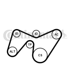 Set di cinghie Poly-V CONTITECH 6PK1642K2