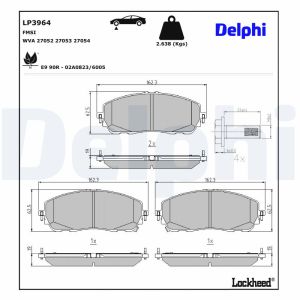 Bremsbelagsatz DELPHI LP3964