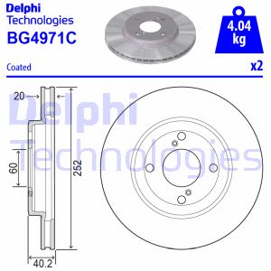 Discos de freno DELPHI BG4971C delantero, ventilado , 2 Pieza