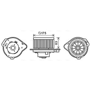 Motor elétrico, ventilador interior AVA COOLING VO8174