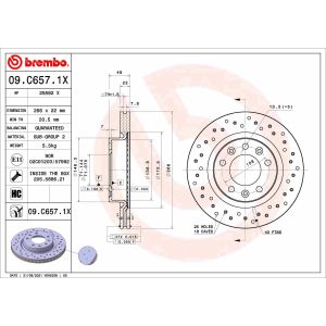 Jarrulevy XTRA LINE - Xtra BREMBO 09.C657.1X