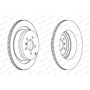 Remschijf FERODO DDF1437C-1 achter, geventileerd, 1 Stuk