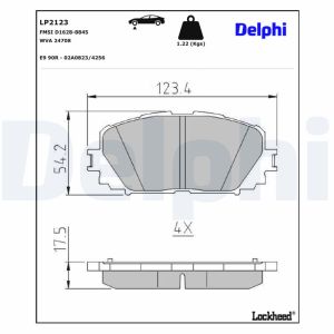 Bromsbeläggssats DELPHI LP2123, fram