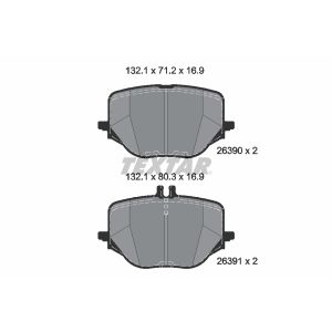 Juego de pastillas de freno TEXTAR 2639001, atrás