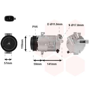 Compressor, ar condicionado VAN WEZEL 1700K333