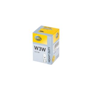 Lâmpada Halogen HELLA W3W Heavy Duty 24V, 3W, 10 peça
