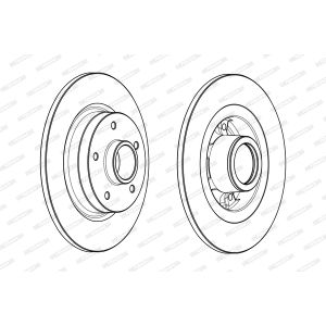 Remschijf FERODO DDF1731-1 achter, volledig, 1 Stuk
