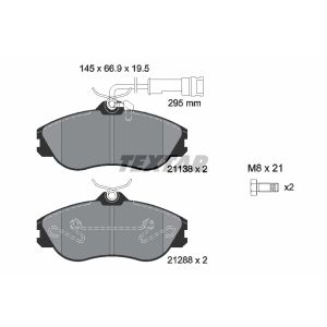 Kit de plaquettes de frein, frein à disque TEXTAR 2113802, Avant