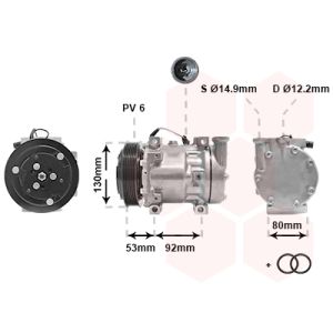 Compressor, ar condicionado VAN WEZEL 0100K009