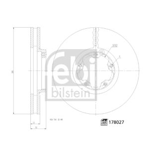 Disco freno FEBI BILSTEIN 178027 anteriore, ventilato, 1 pezzo