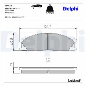 Levyjarrun jarrupalasarja DELPHI LP726