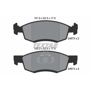 Jeu de plaquettes de frein à disque TEXTAR 2467301, Avant
