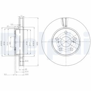 Disque de frein DELPHI BG3850 avant, ventilé, 2 pièce