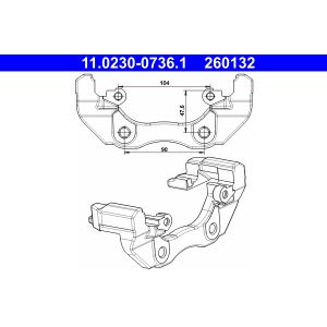 Suporte, pinça de travão ATE 11.0230-0736.1
