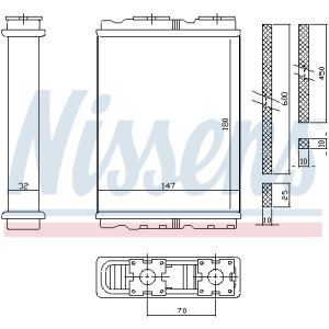 Wärmetauscher, Innenraumheizung NISSENS 72050