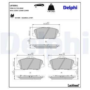 Bromsbeläggssats DELPHI LP3591