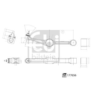 Braccio di controllo, sospensione ruota FEBI BILSTEIN 177656 assale anteriore, links, posteriore