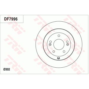 Jarrulevy TRW DF7996 takana, täysi, 1 kpl