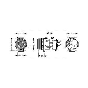 Compressor, ar condicionado AVA COOLING CNAK256