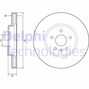 Discos de freno DELPHI BG4783C delantero, ventilado , 2 Pieza