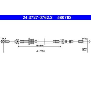 Cable, freno de servicio ATE 24.3727-0762.2