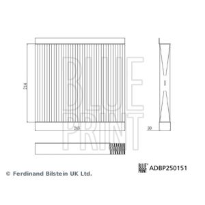 Filtro, ar do habitáculo BLUE PRINT ADBP250151