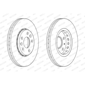 Bremsscheiben FERODO DDF2507C vorne, belüftet, 2 Stück