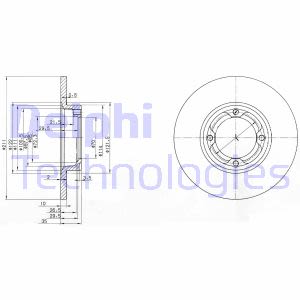 Discos de freno DELPHI BG2533 delantero, macizo, 2 Pieza