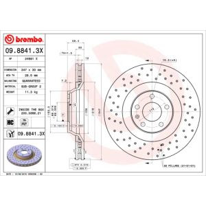 Jarrulevy BREMBO XTRA LINE BREMBO 09.8841.3X, 1 kpl