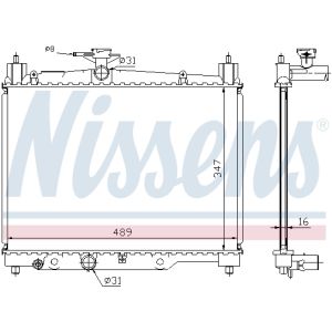 Radiador, refrigeración de motor NISSENS 64789A