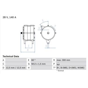 Drehstromgenerator BOSCH 0 986 045 990