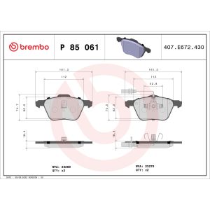 Jarrupalasarja BREMBO P 85 061, edessä