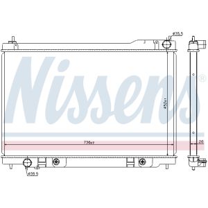 Radiador, refrigeración del motor NISSENS 68118