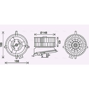 Moteur électrique, pulseur d'air habitacle AVA COOLING MS8711