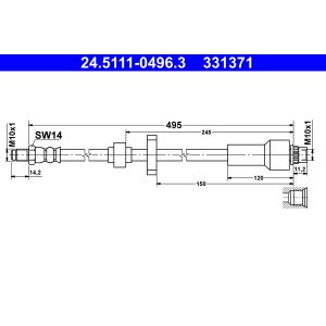 Bremsschlauch ATE 24.5111-0496.3