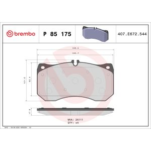 Jarrupalasarja BREMBO P 85 175, edessä