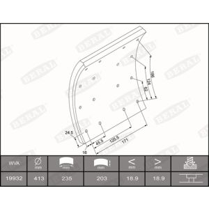 Bremsbackensatz, Trommelbremse BERAL KBL19932.1-1637