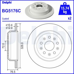 Disco de freno DELPHI BG5176C
