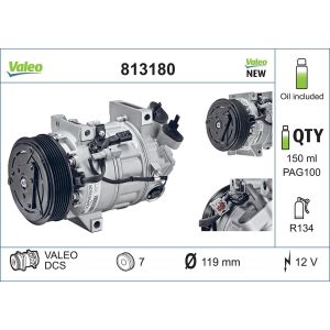 Compresor, aire acondicionado VALEO 813180