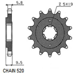 Tandwiel voor SUNSTAR SUNF308-13