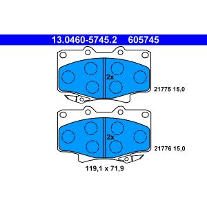 Bremsbelagsatz, Scheibenbremse ATE 13.0460-5745.2