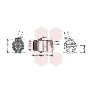 Compresseur de climatisation VAN WEZEL 3700K373