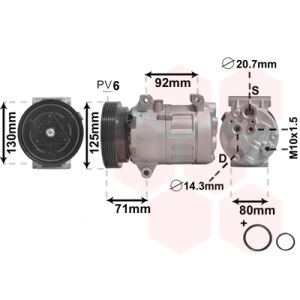 Compressor, ar condicionado VAN WEZEL 4300K103