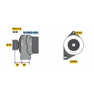 Drehstromlichtmaschine BOSCH 0 986 049 540