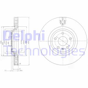 Disco de freno DELPHI BG9054 delantero, ventilado , 1 Pieza