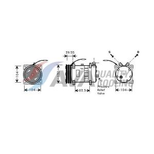 Airco-compressor HIGHWAY AUTOMOTIVE 45057001